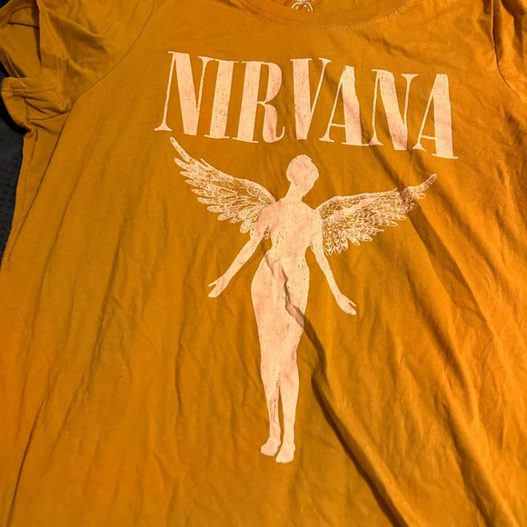 Plus Size Torrid 2X Graphic TShirt Nirvana Mustard Yellow - Picture 2 of 6